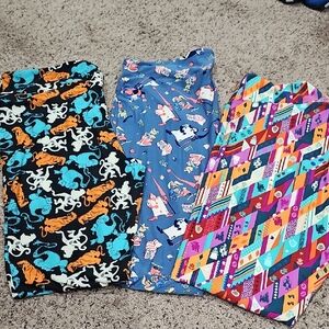 LuLaRoe Colorful Animal and Geometric Print Leggings